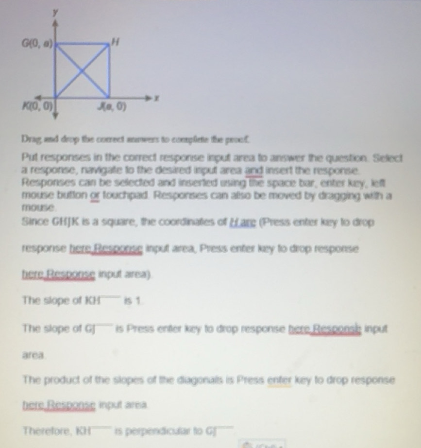 Solved: Drag and drop the correct annwers to complete the proof. Put ...