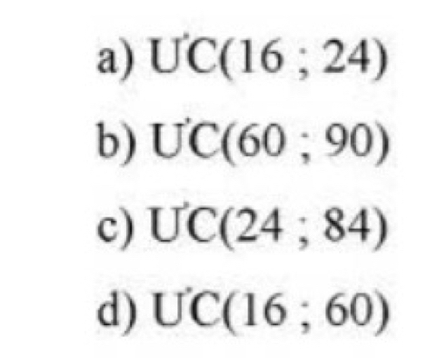 UC(16;24)
b) UC(60;90)
c) UC(24;84)
d) UC(16;60)