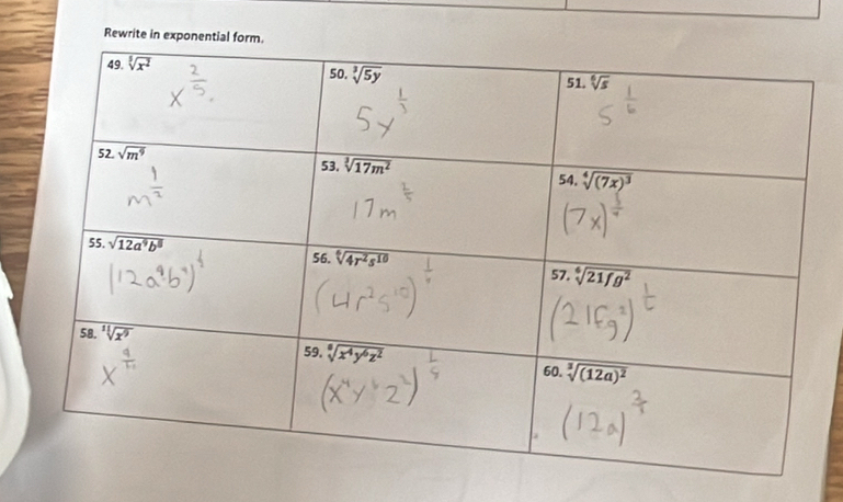 Rewrite in exponential for