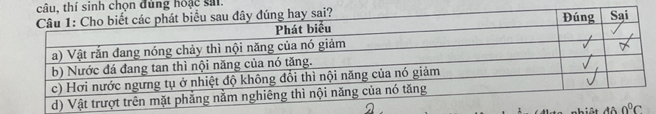 đủng hoặc sai.
nhiệt độ