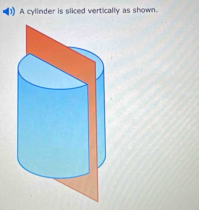 A cylinder is sliced vertically as shown.