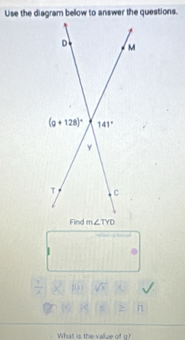 Vnal
 Y/X  sqrt[6](x)
What is the value of g?