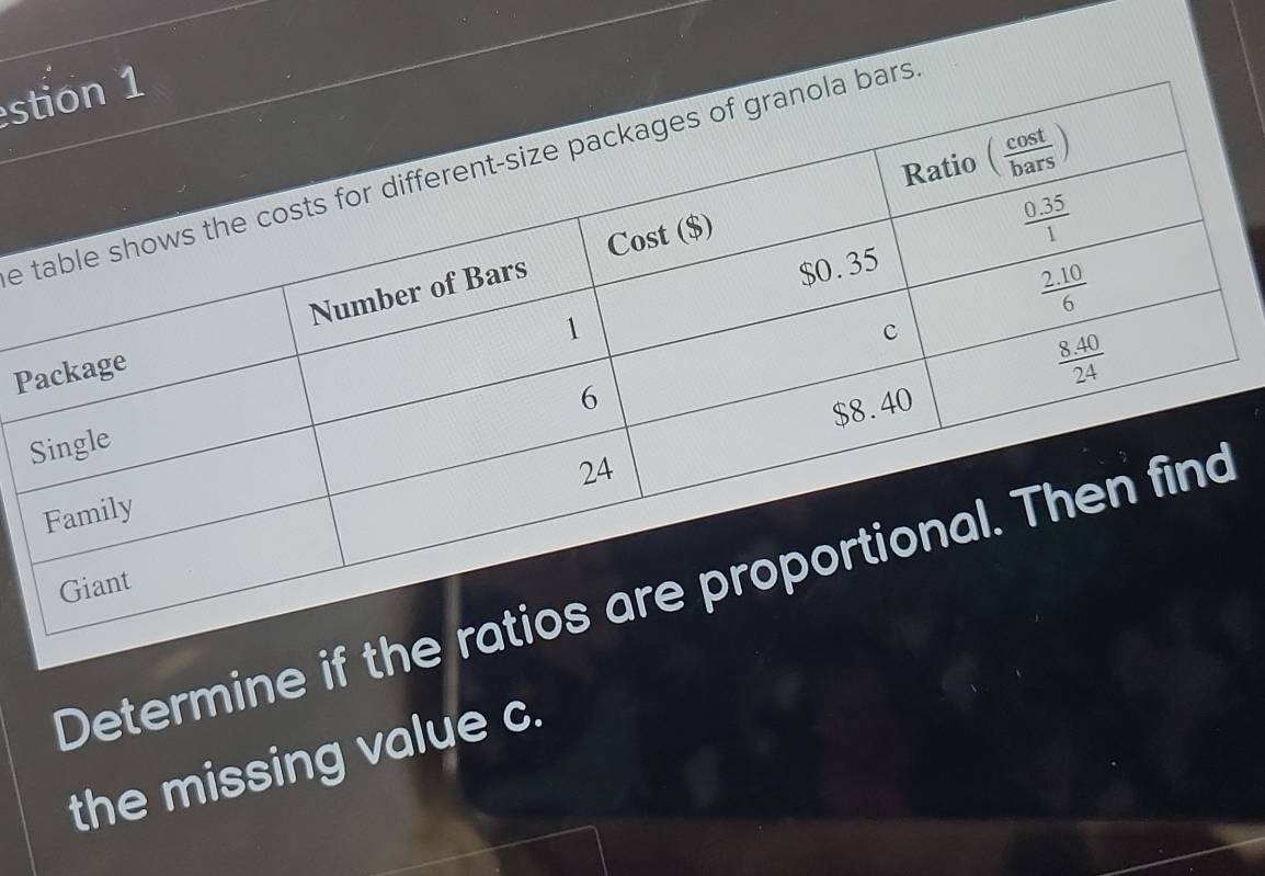 rs
P
Determine if th
the missing value c.