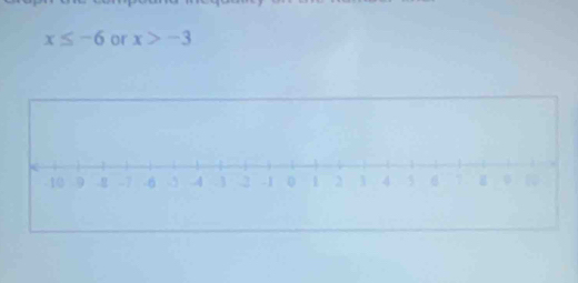 x≤ -6 or x>-3