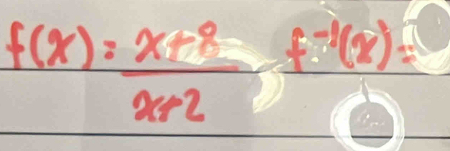 f(x)= (x+8)/x+2 -frac f^(-1)(x)