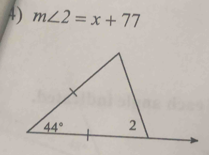 m∠ 2=x+77