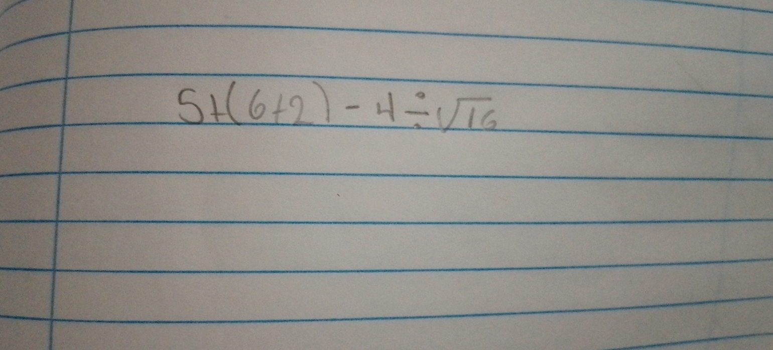 5+(6+2)-4/ sqrt(16)