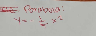 Parabola:
y=- 1/5 x^2