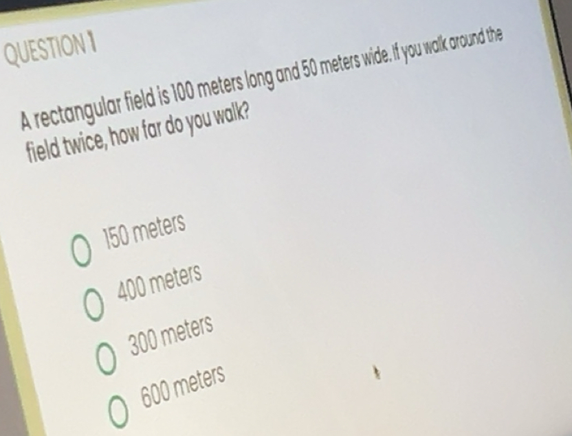 Solved: A rectangular field is 100 meters long and 50 meters wide. If ...