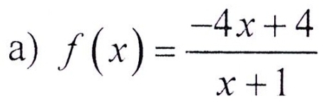 f(x)= (-4x+4)/x+1 