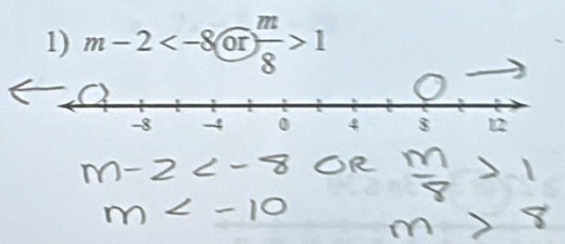 m-2 ) m/8 >1