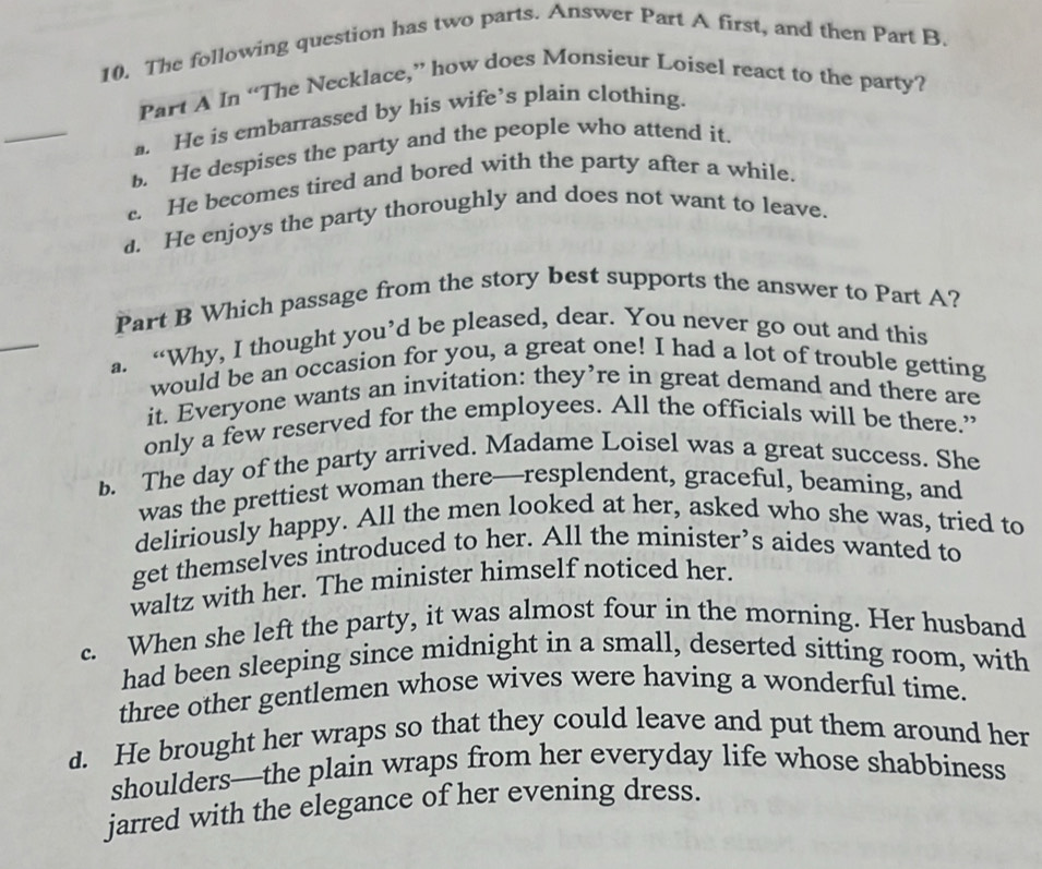 Solved: The following question has two parts. Answer Part A first, and ...