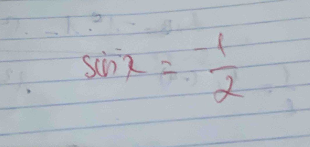 sin x= (-1)/2 