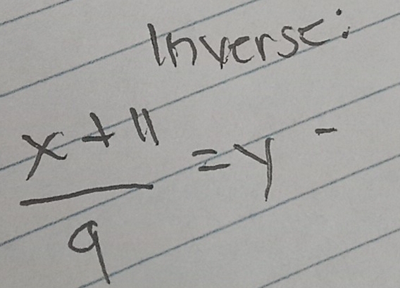 inverse:
 (x+11)/9 =y-