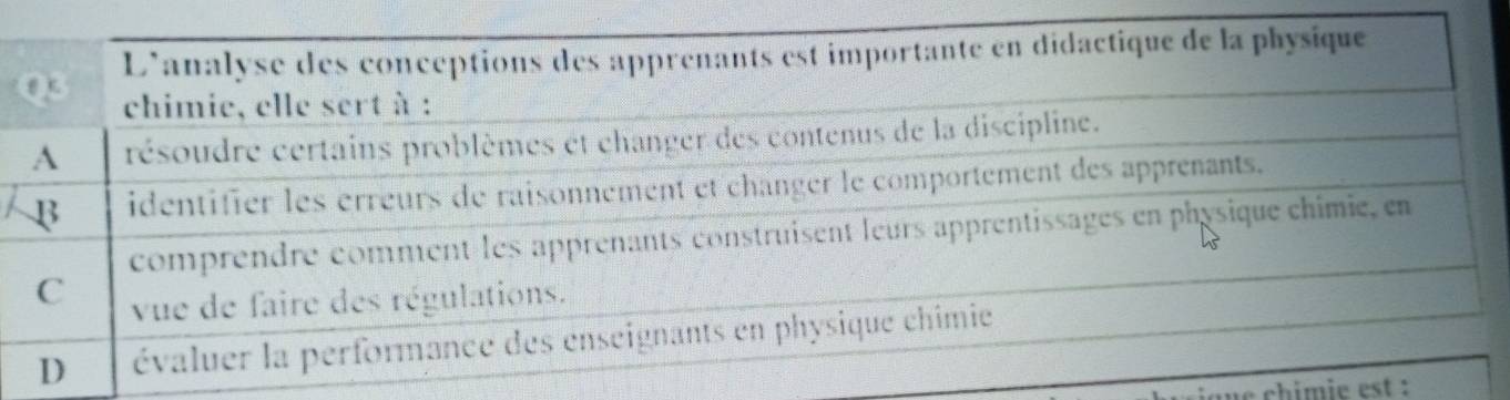 chimie est :