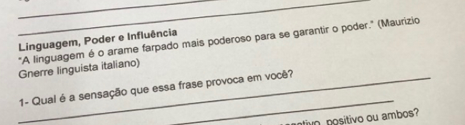 Solved: Linguagem, Poder e Influência 