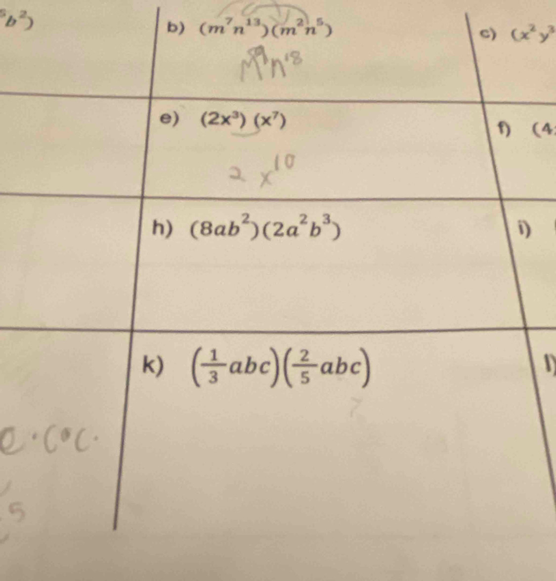 (m^7n^(13))(m^2n^5)
(x^2y^3
(4
)