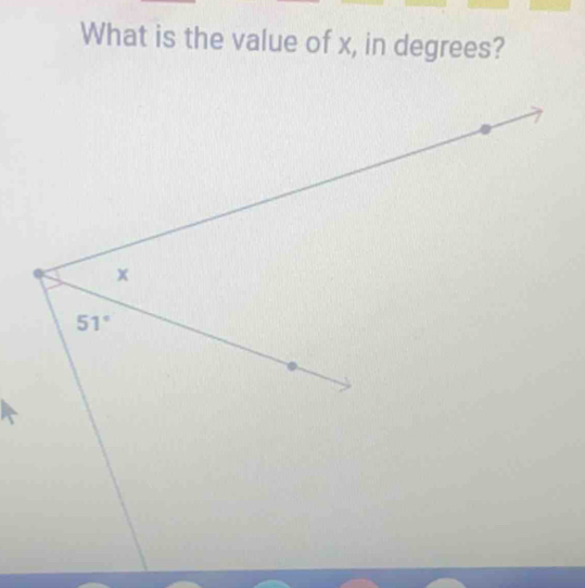 What is the value of x, in degrees?