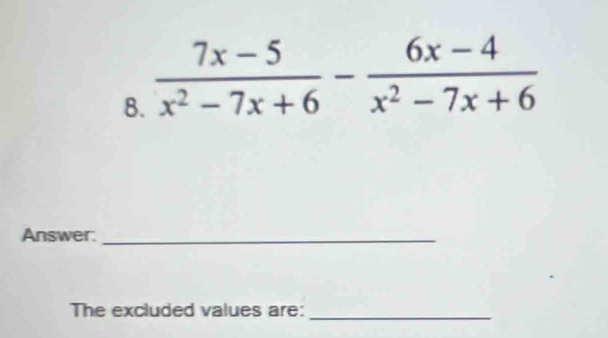 Answer:_
The excluded values are:_