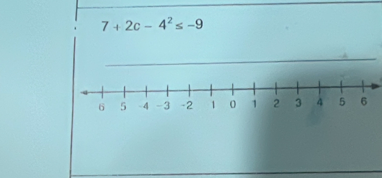 7+2c-4^2≤ -9