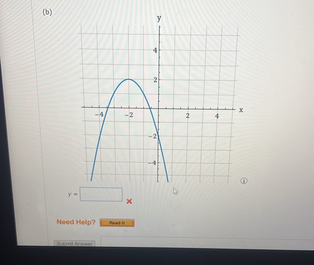 y=□ × 
Need Help? Read It 
Submit Answer