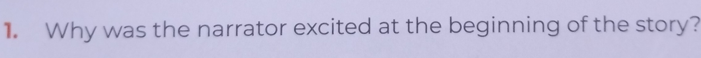Why was the narrator excited at the beginning of the story?