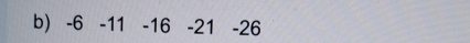 -6 -11 -16 -21 -26