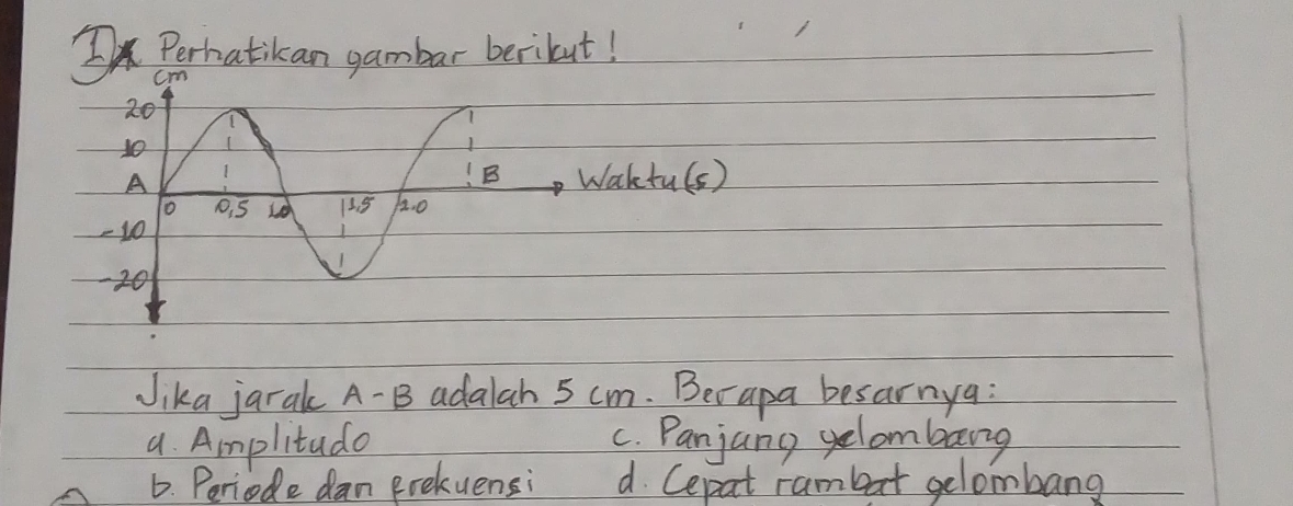 Telah dijawab:Perhatikan gambar berikut! aktu(s) Jika jarak A- B adalah ...