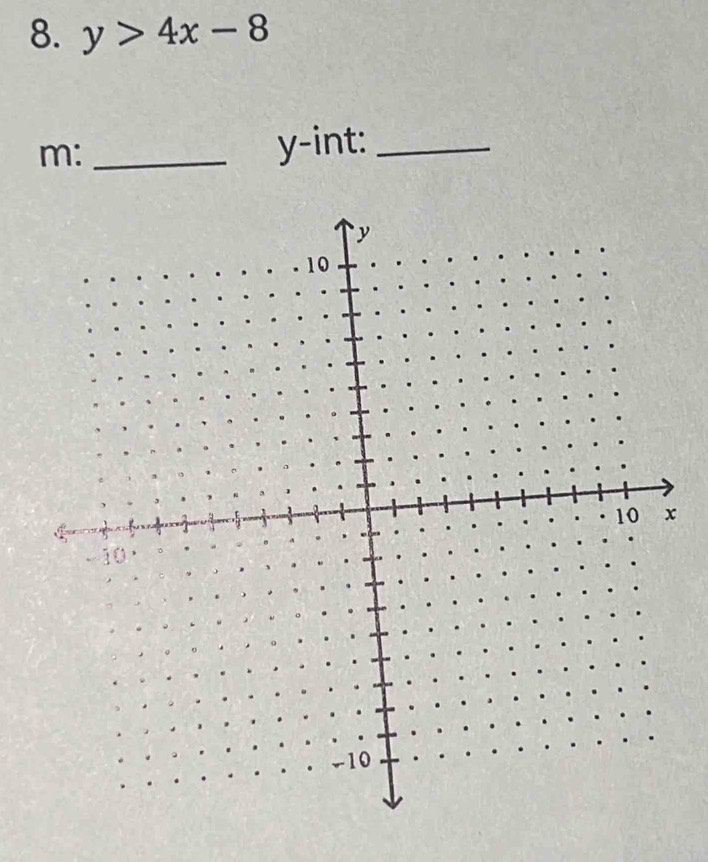 y>4x-8
m: _y-int:_