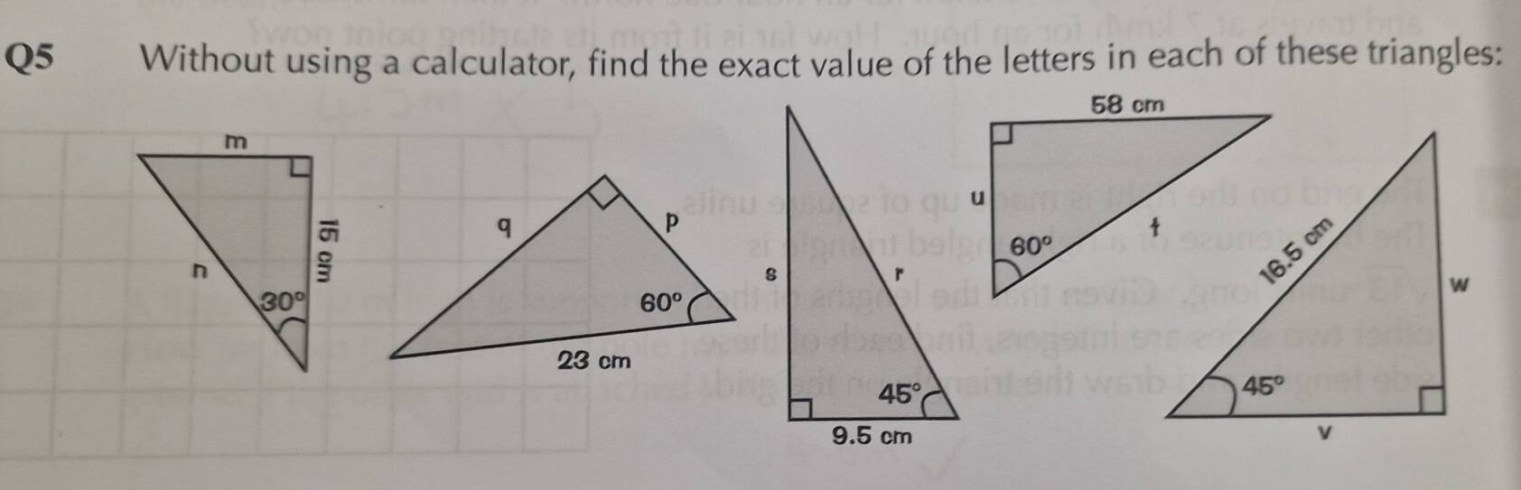 Solved: Without using a calculator, find the exact value of the letters ...