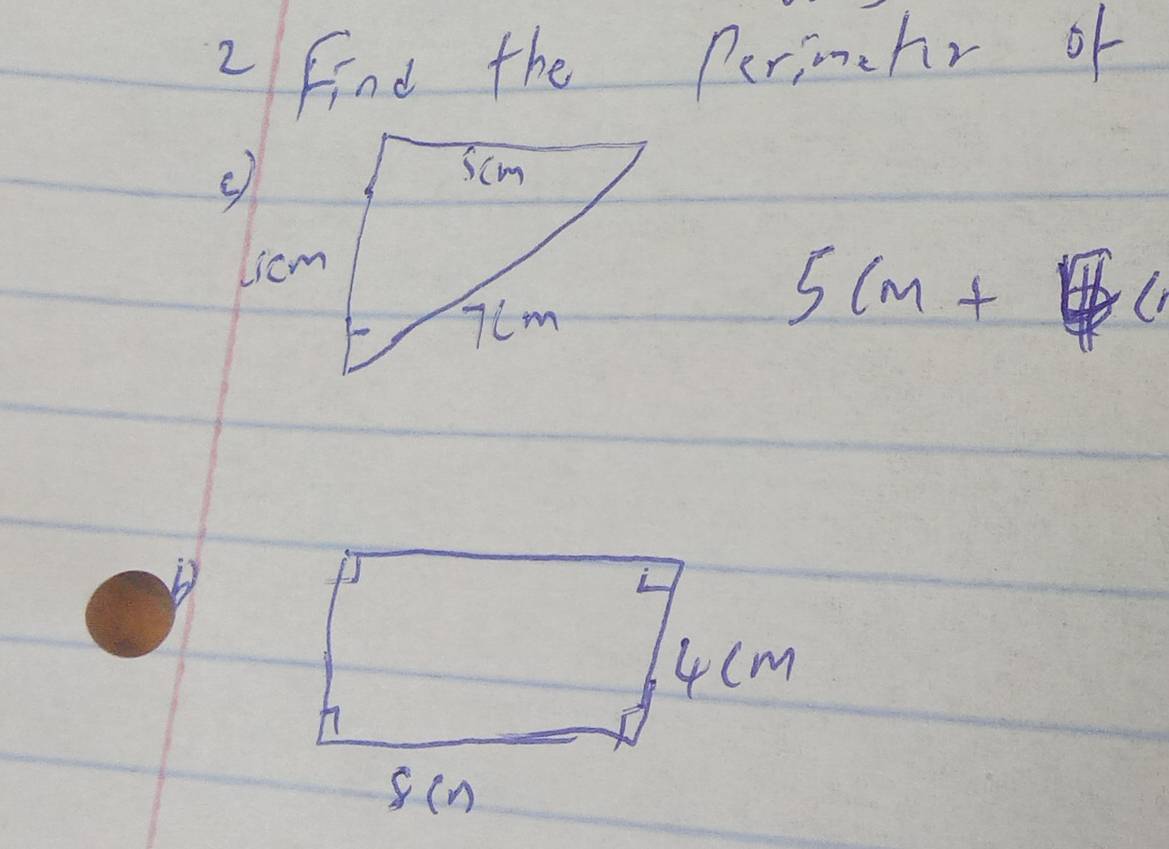 Find the Perinctr of 
licm
5(m+1)
D