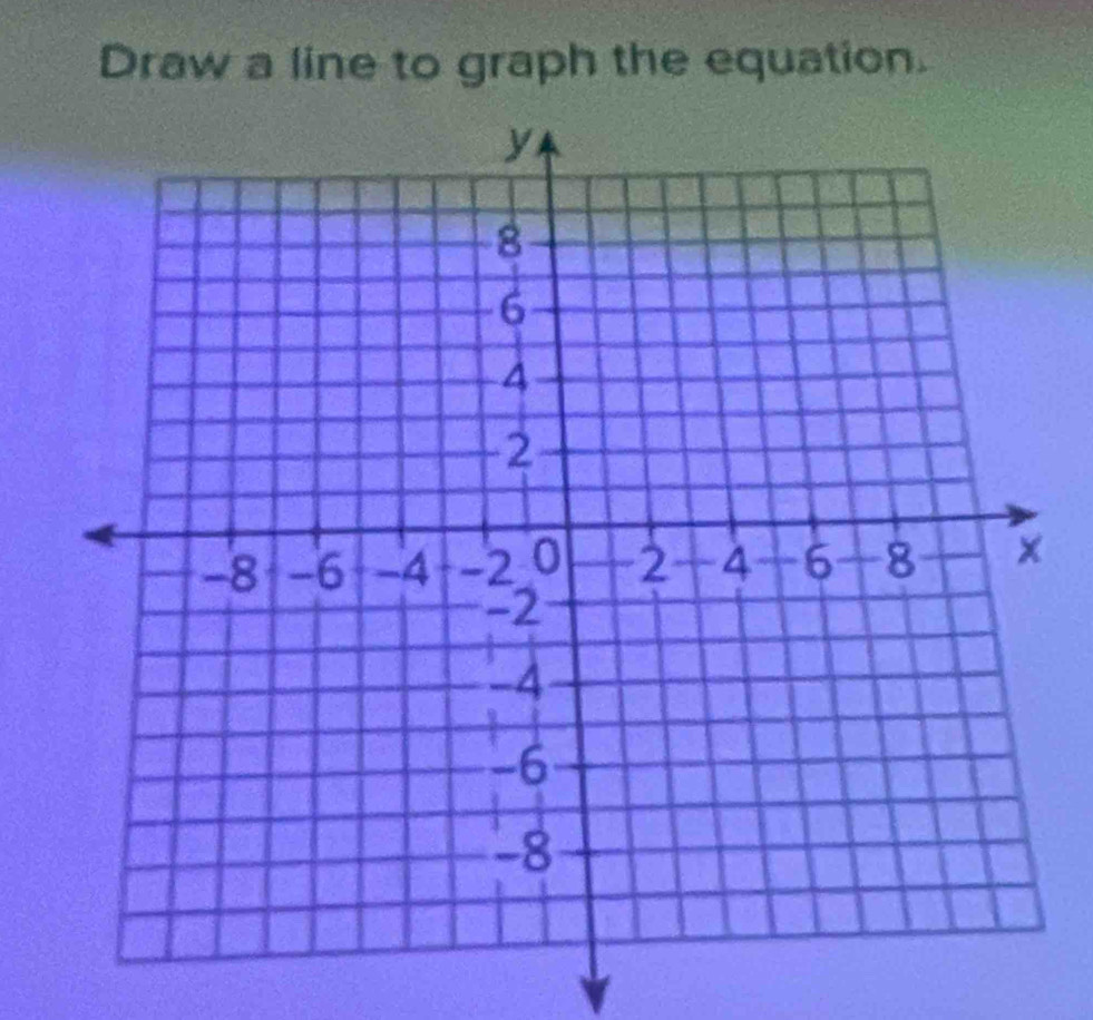 Draw a line to graph the equation.