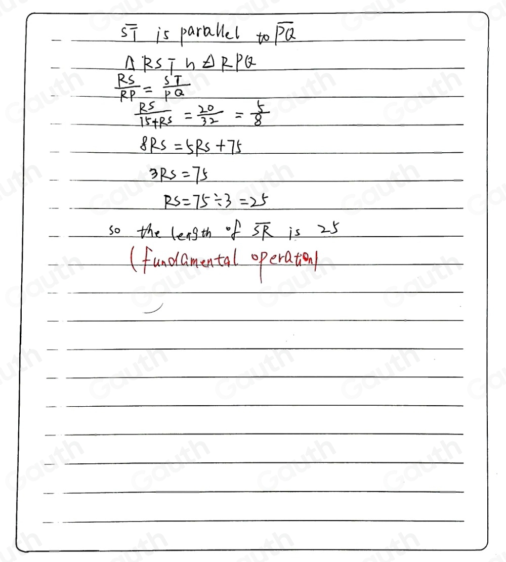 Solved: In the diagram below, overline ST is parallel to overline PQ ...