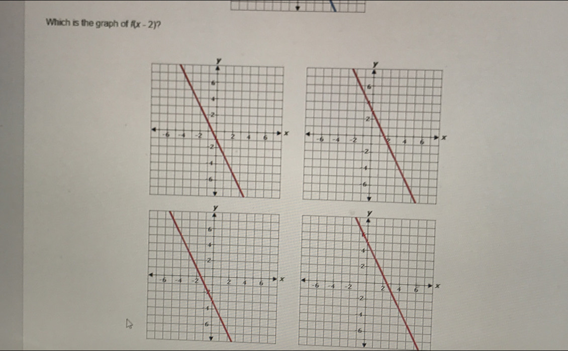 Which is the graph of f(x-2) 7