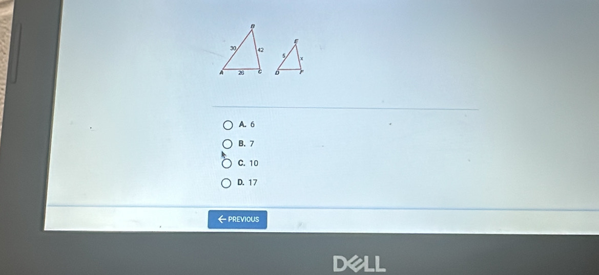 A. 6
B. 7
C. 10
D. 17
← previous