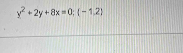 y^2+2y+8x=0;(-1,2)