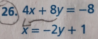 4x+8y=-8
overline x=-2y+1