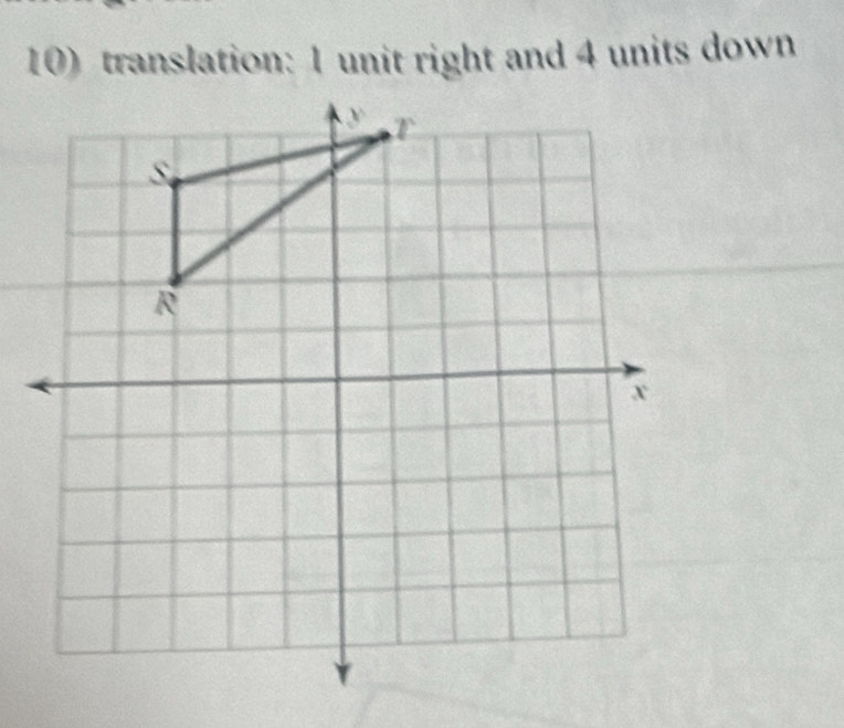 translation: 1 unit right and 4 units down