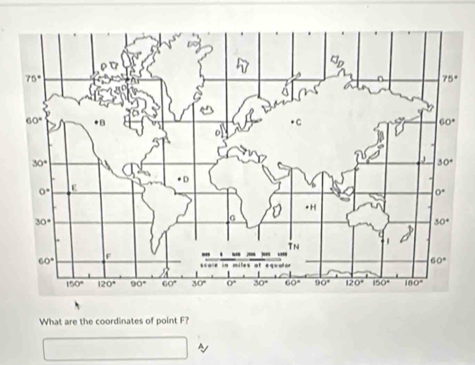 What are the coordinates of point F?
A