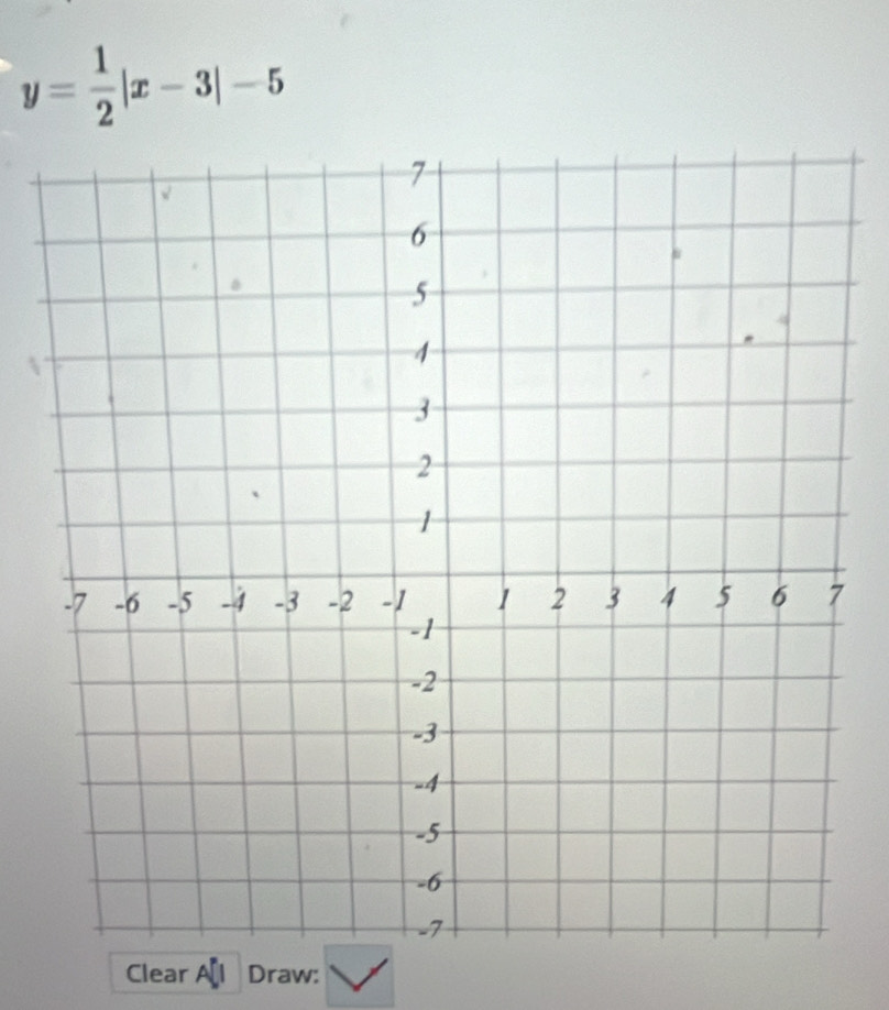 y= 1/2 |x-3|-5
 
Clear A[1 Draw: