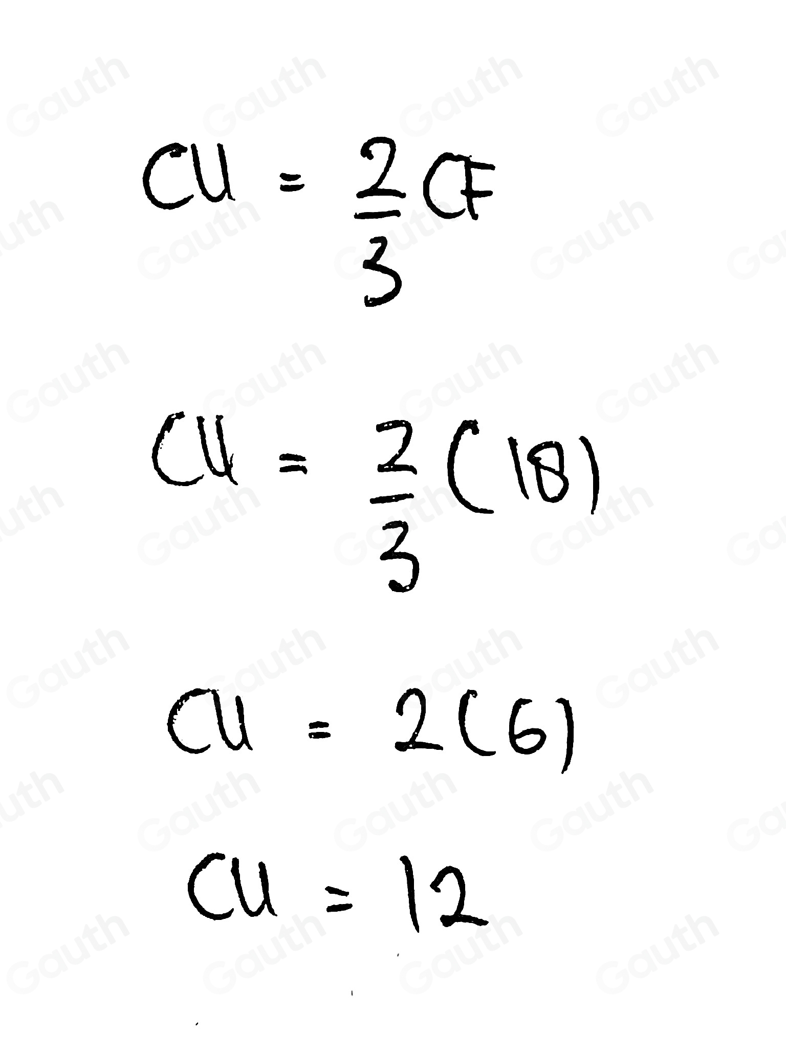 Solved: In ABC, AU=16, BU=12 , and CF=18. Find CU. [Math]