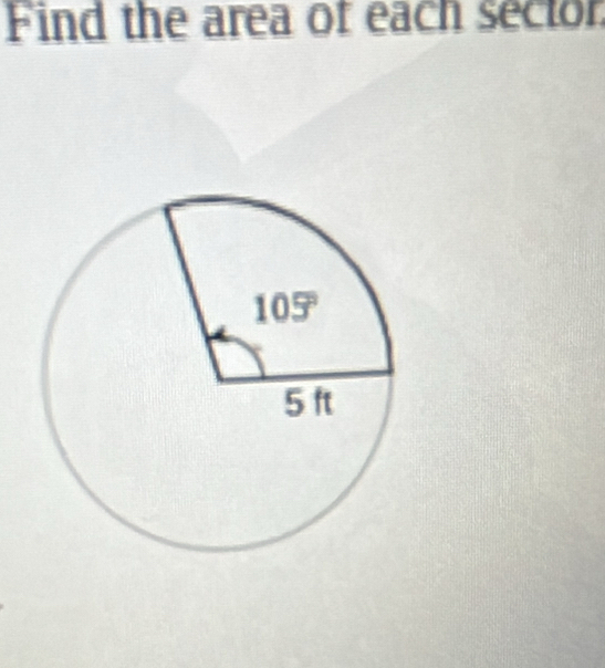 Find the area of each sector