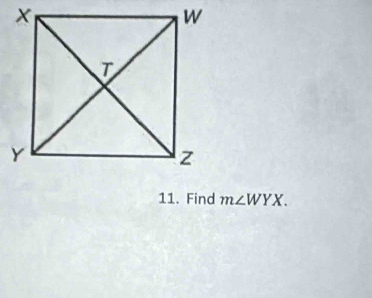 Find m∠ WYX.