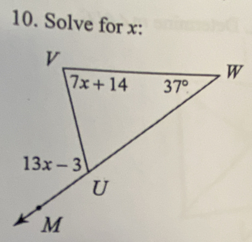 Solve for x: