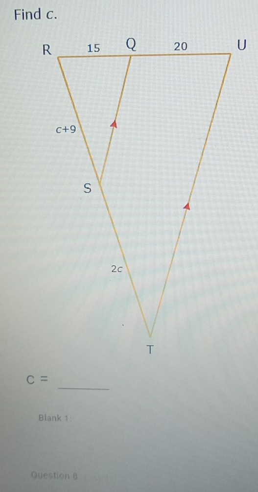 Find c.
_
c=
Blank 1:
Question 8