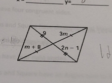 44- _ y= _