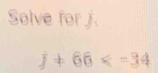 Solve for j.
j!= 66