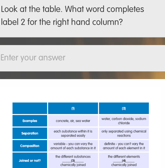 Solved: Look at the table. What word completes label 2 for the right ...