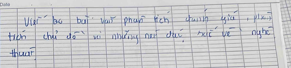 Uài bo bú vai phan ricn qunn giā, lui 
tiph chí dōvè nǐng nài duúhi vē nghé 
thuar