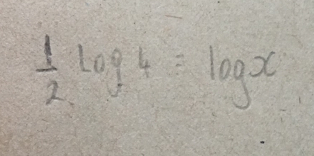  1/2 log 4=log x